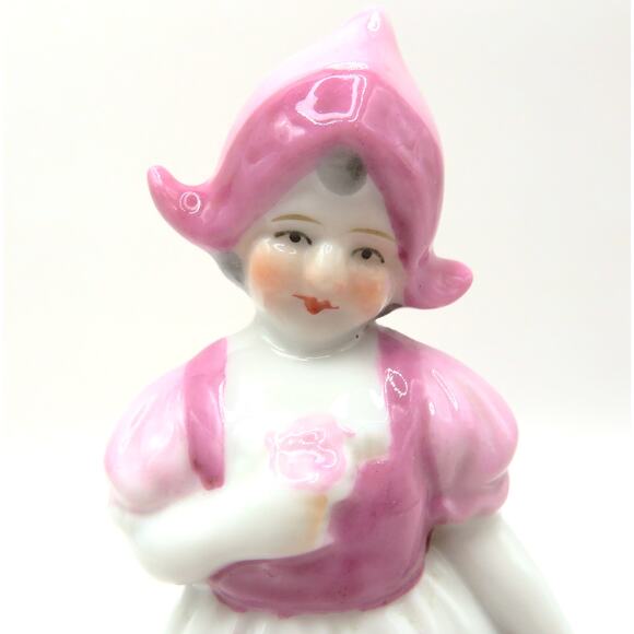 Vintage Japan Porcelain Girl Figurine Pink Bonnet Mid Century Glazed 5.5” Tall - Picture 11 of 11